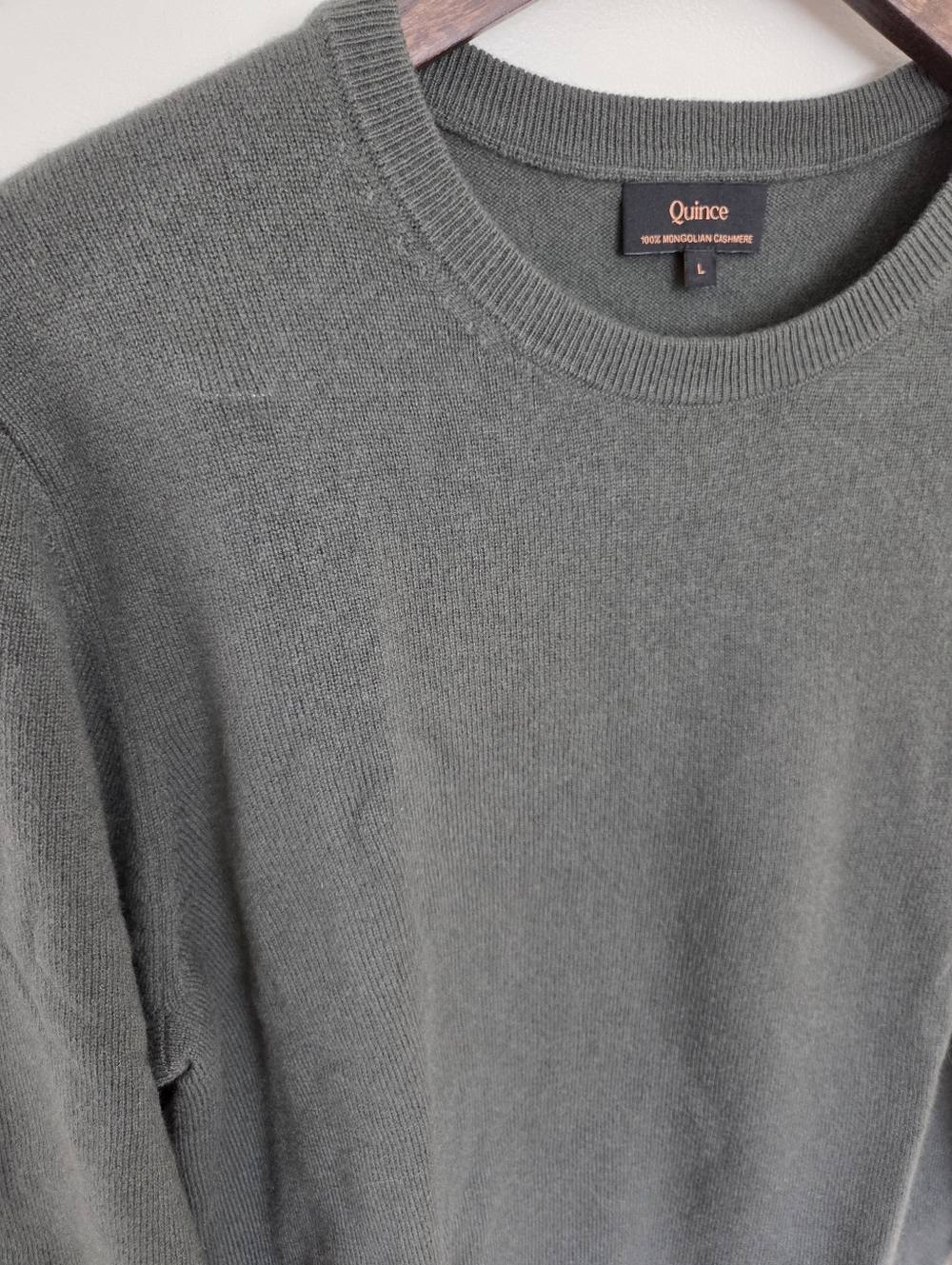 Quince 100% Cashmere Crew Neck Sweater Sz L In Moss NWOT - Picture 7 of 11